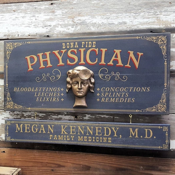 Physician (Female) Wood Sign With Optional Personalization