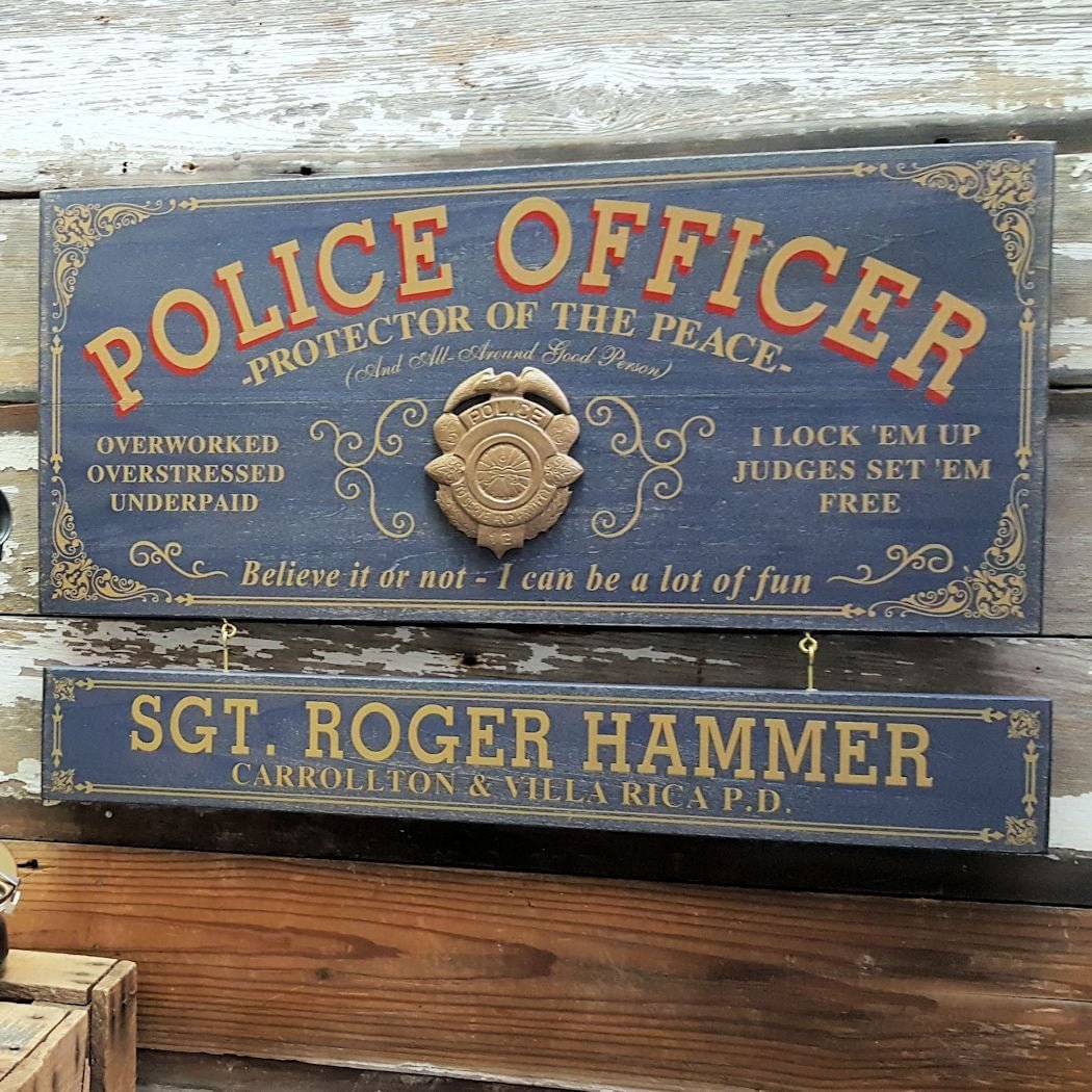 Police Officer Wood Plank Sign with Optional Personalization – A ...