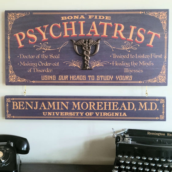 Professional Psychiatrist Wood Sign with Optional Personalization