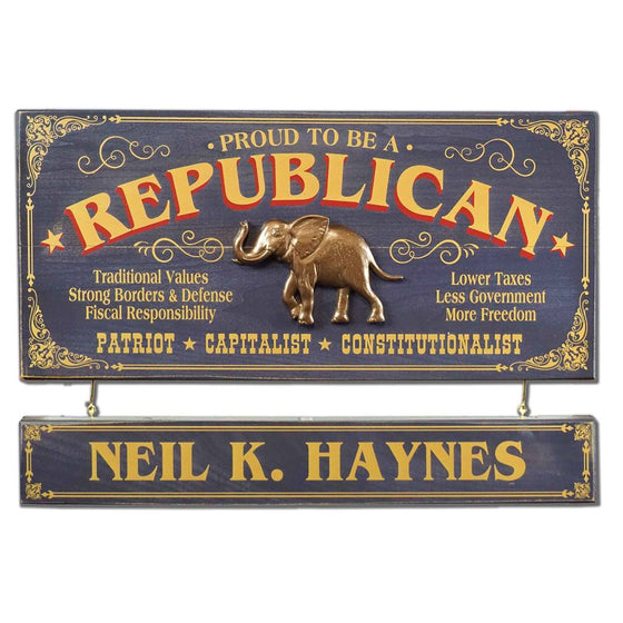 Republican Wood Sign with Optional Nameboard