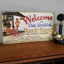  Retro Welcome to the Beach House Funny Personalized Sign