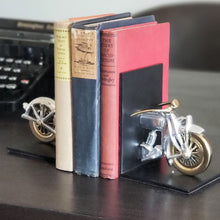  Silver and Brass Motorcycle Bookends