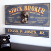 Stock Broker Wood Plank Sign