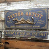 Tattoo Artist Wood Plank Sign with Optional Personalization