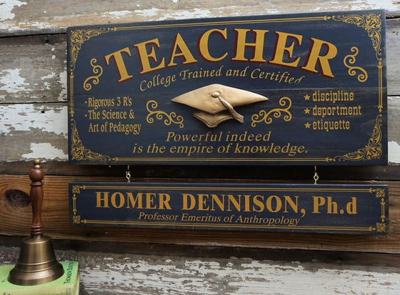 Teacher Wood Sign with Optional Personalization