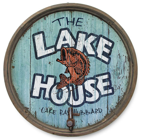 The Lake House Personalized Barrel End Sign