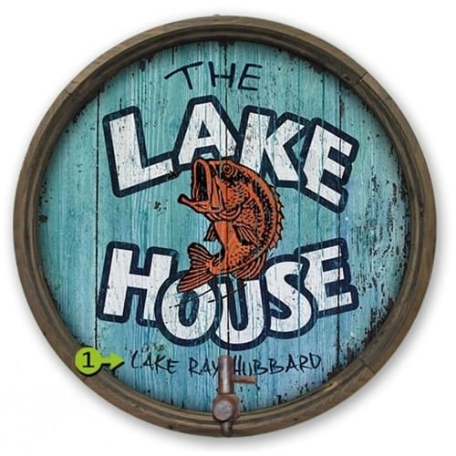 The Lake House Personalized Barrel End Sign