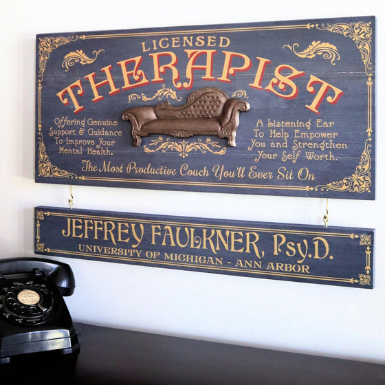 Therapist Wood Sign with Optional Personalization