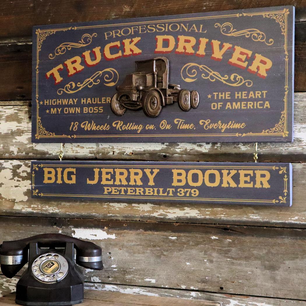 Truck Driver Wood Profession Sign with Optional Personalization – A ...