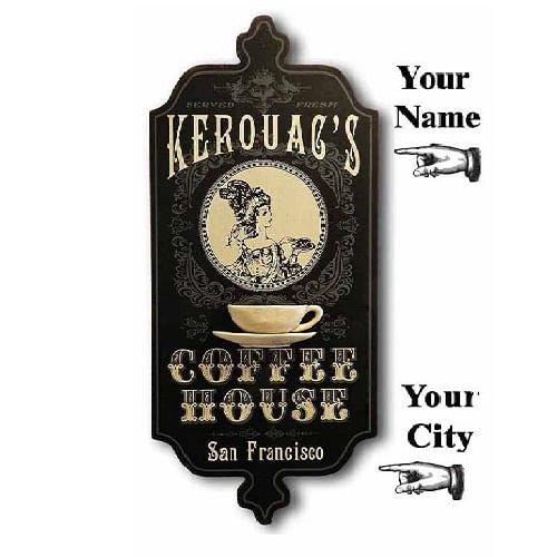 Vintage Style Coffee House Personalized Sign