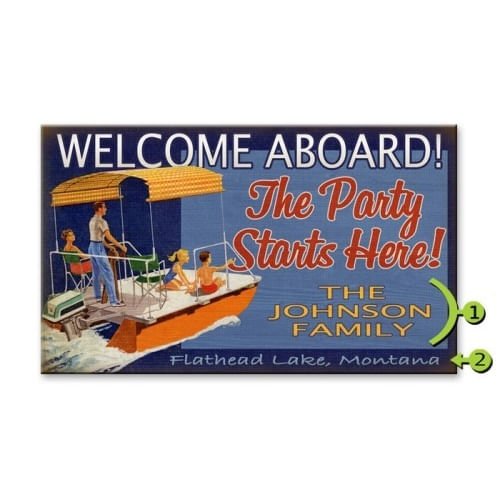 Welcome Aboard Pontoon Boat Personalized Lake Cabin Sign – A Simpler Time