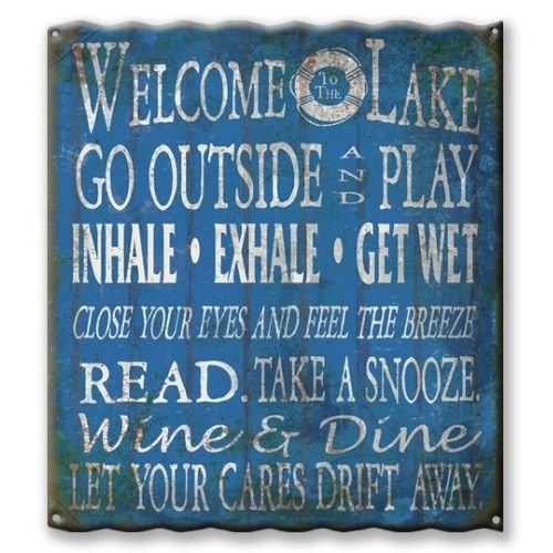Welcome to the Lake Large Corrugated Metal Sign